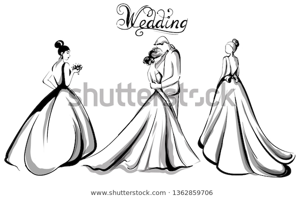 Free bridal party silhouette template