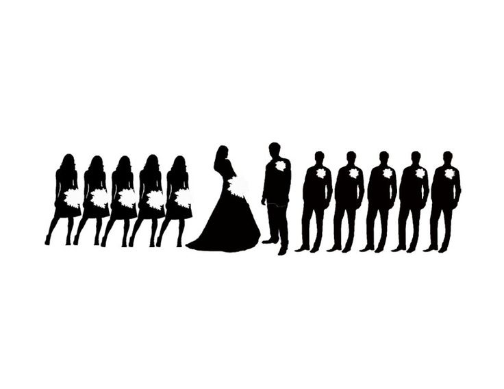 Free bridal party silhouette template free